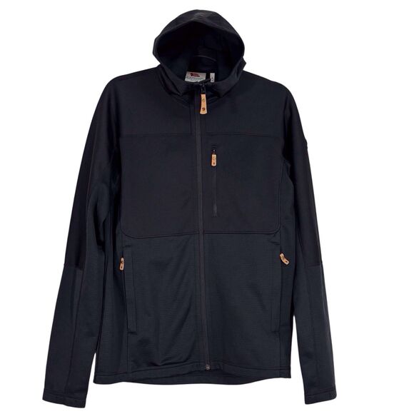 Fjallraven Abisko Trail Fleece Hoodie Jacket Men's Medium Black Full Zip Outdoor - Picture 1 of 14